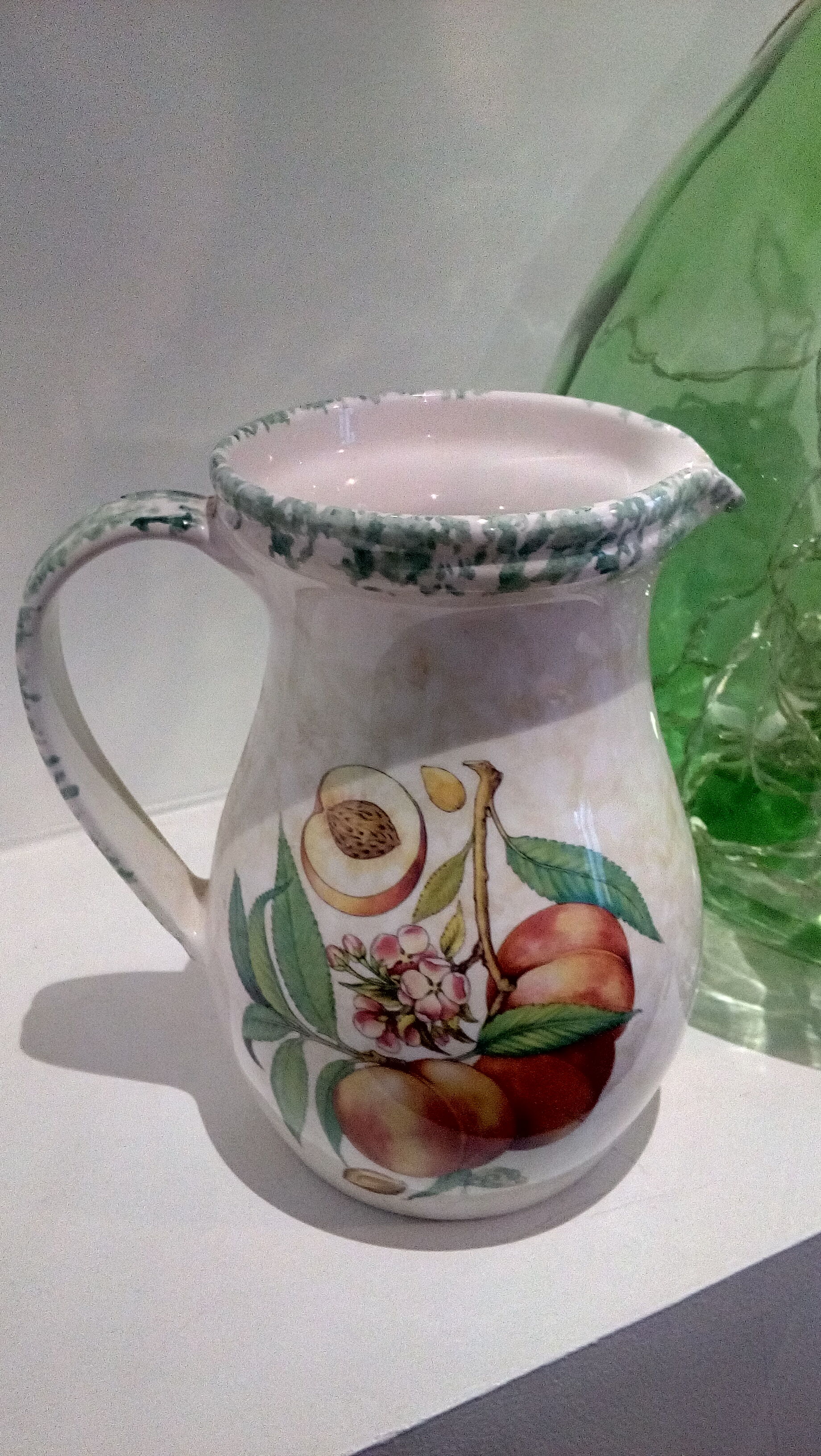 Pitcher decorated with ceramic peaches Himark Italy