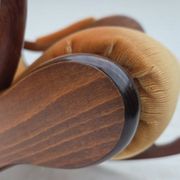 1960s, Scandinavian rocking chair, furniture velour, dark beech wood.