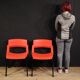 Paire de chaises rouges City par Lucci & Orlandini pour Lamm