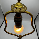 Antique lamp known as a lyre in bronze and marble from the late 19th century.