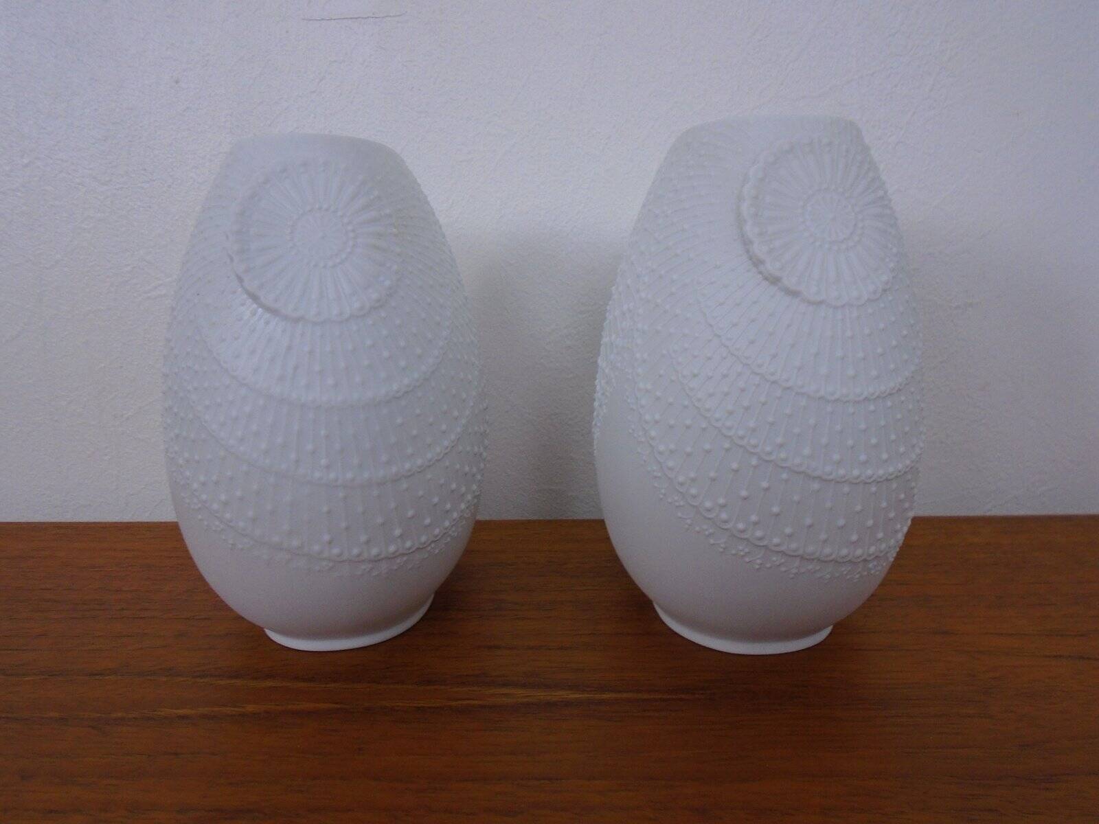 Mid-Century Op Art Vases by M. Frey for Kaiser, Germany, 1960s, Set of 2