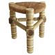 Brutalist Hand-Carved Wood and Fiber Stools, Belgium, Circa 1960s
