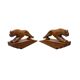 Art Deco Wooden Bookends With Tigers, 1920/30s