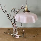 Vintage lampshade pendant light in pink opaline