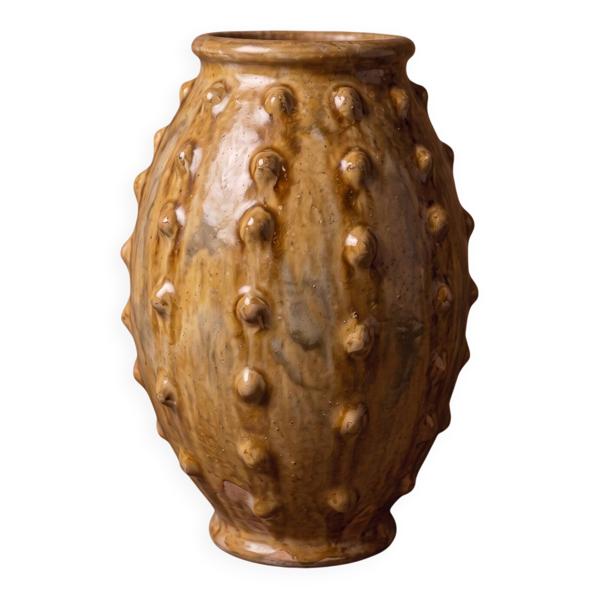 Glazed terracotta reserve jar with bulges