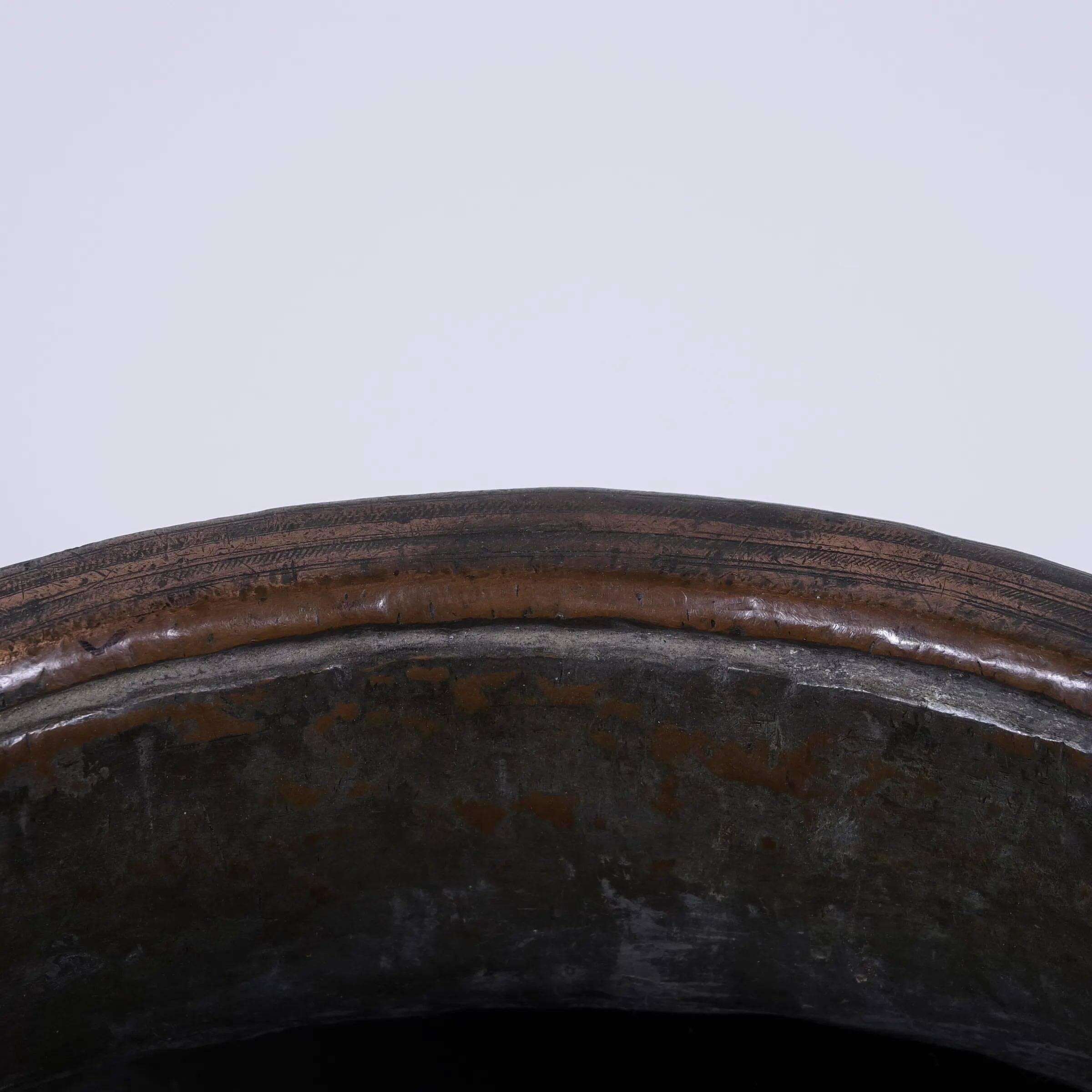Tambe - Large patinated copper temple jar