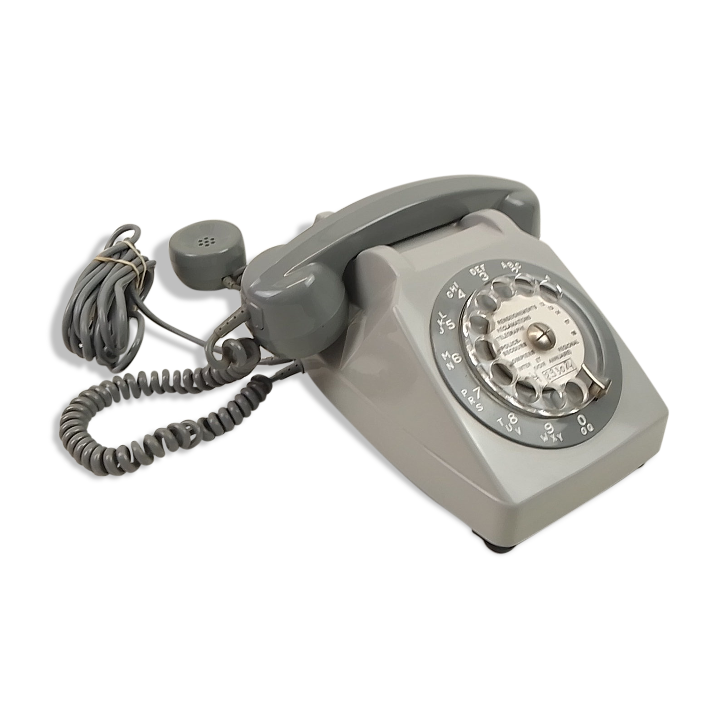 Téléphone à cadran gris Vintage Socotel S63
