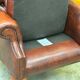 Burgundy Leather Wingback Chesterfield Armchair