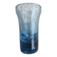 Vase soliflore en verre bullé bleu signé Biot