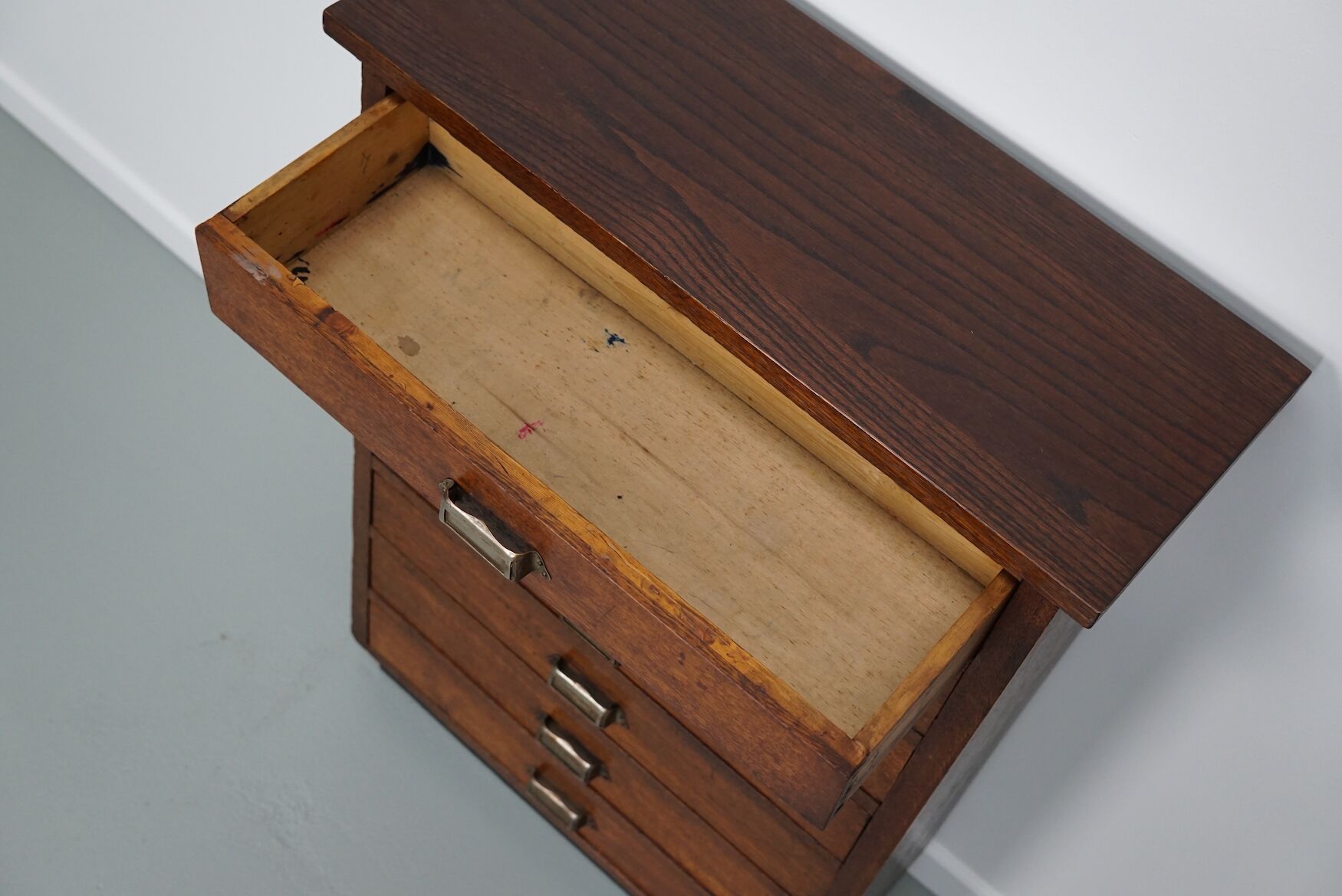Dutch oak apothecary filing cabinet, 1930s