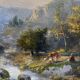 Old HST painting: "Animated pastoral landscape" signed Duperay filigreeantiqu