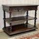 Henry II late 19th century oak serving trolley - top opens into a dresser