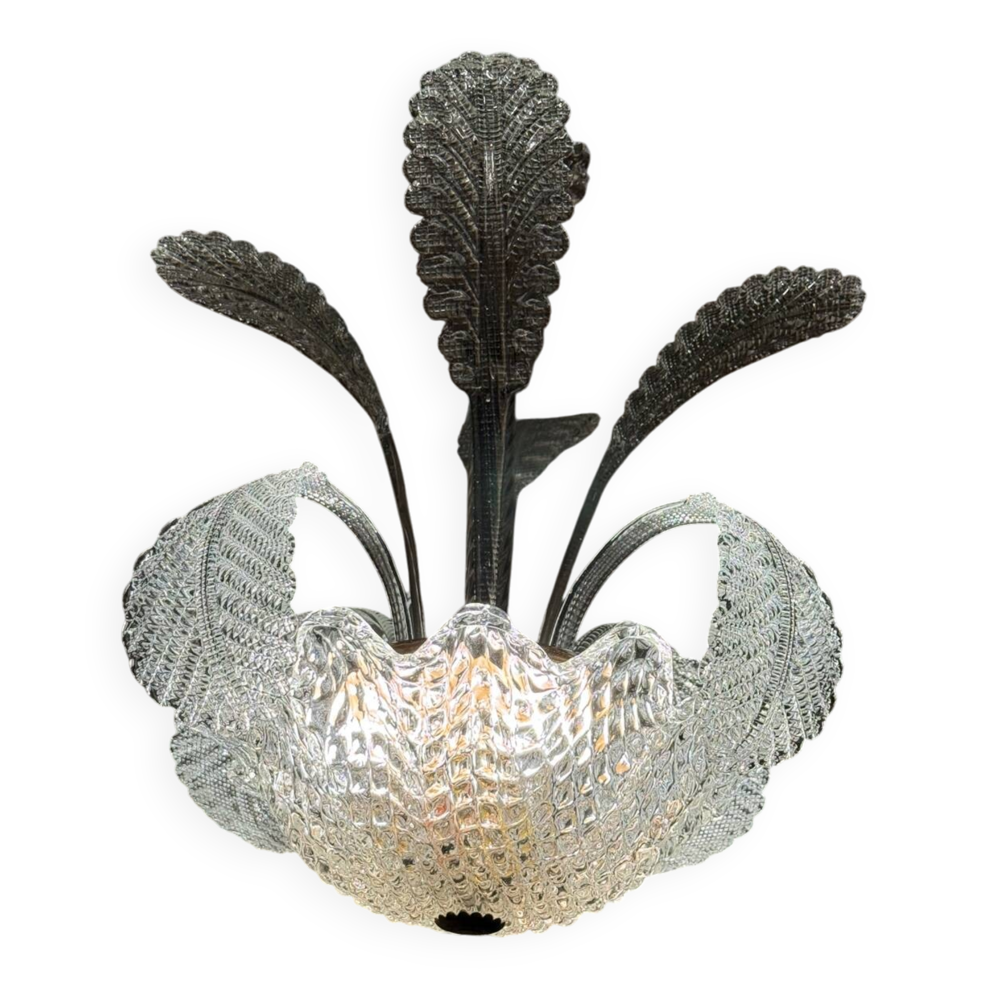 Lustre art déco barovier et toso, en verre de murano, années  1940