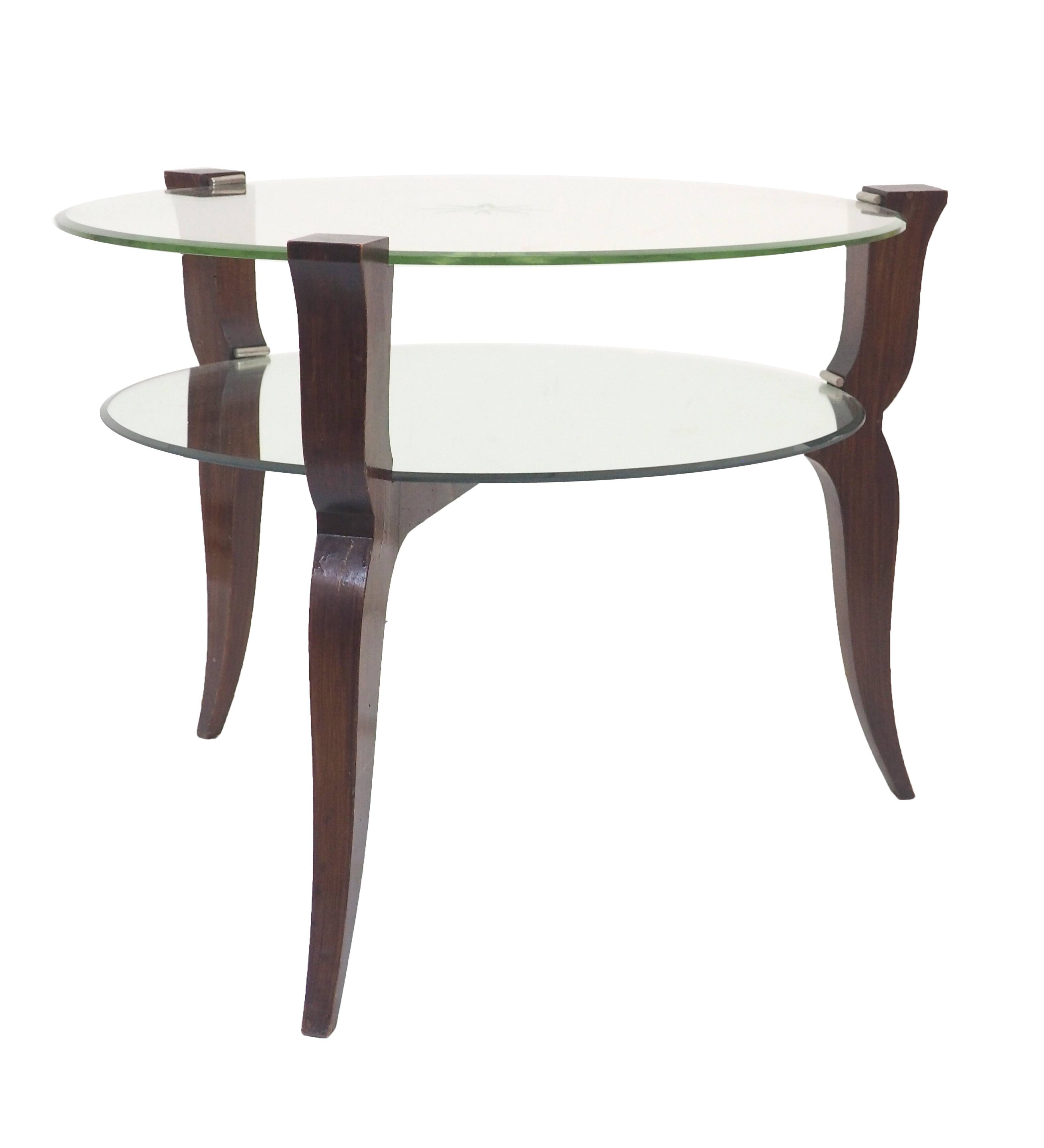 Art Deco glass and mirror table