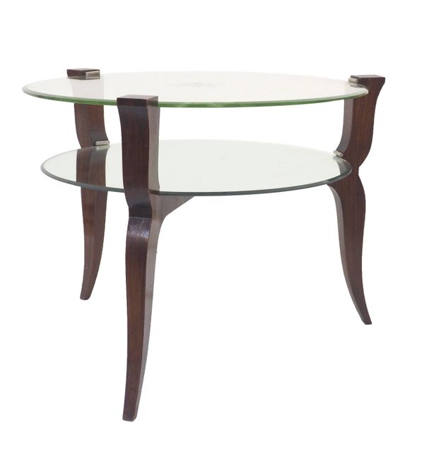 Table verre et miroir art déco