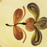 Plat rond Gien, modéle Fuego, vintage année 1970 - Couleur jaune, ocre, marron.