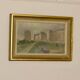 Original Swedish oil painting on canvas "Silent Houses" – vintage and framed