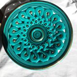 Verceram fruit bowl emerald green slip 37cm