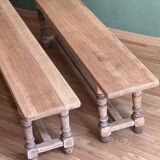 Old farmhouse benches - solid oak wood