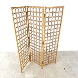 Bamboo room divider or folding screen, 1970s