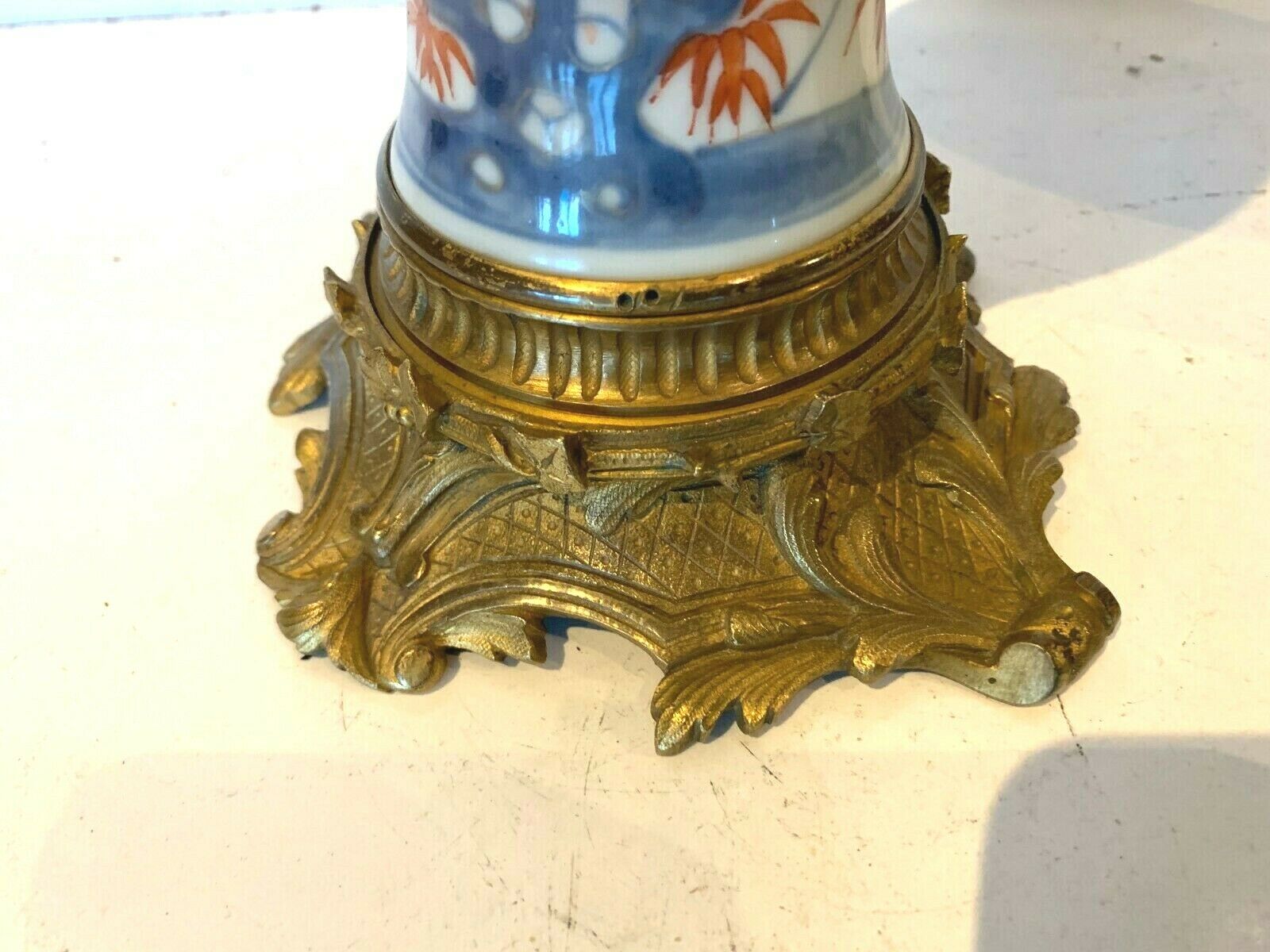 Pair of China porcelain lamp chiseled bronze 19th century