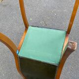 6 English Chesterfield chairs, 20th century, olive green leather