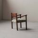 French modernist armchair in wood and green velvet, 1950s