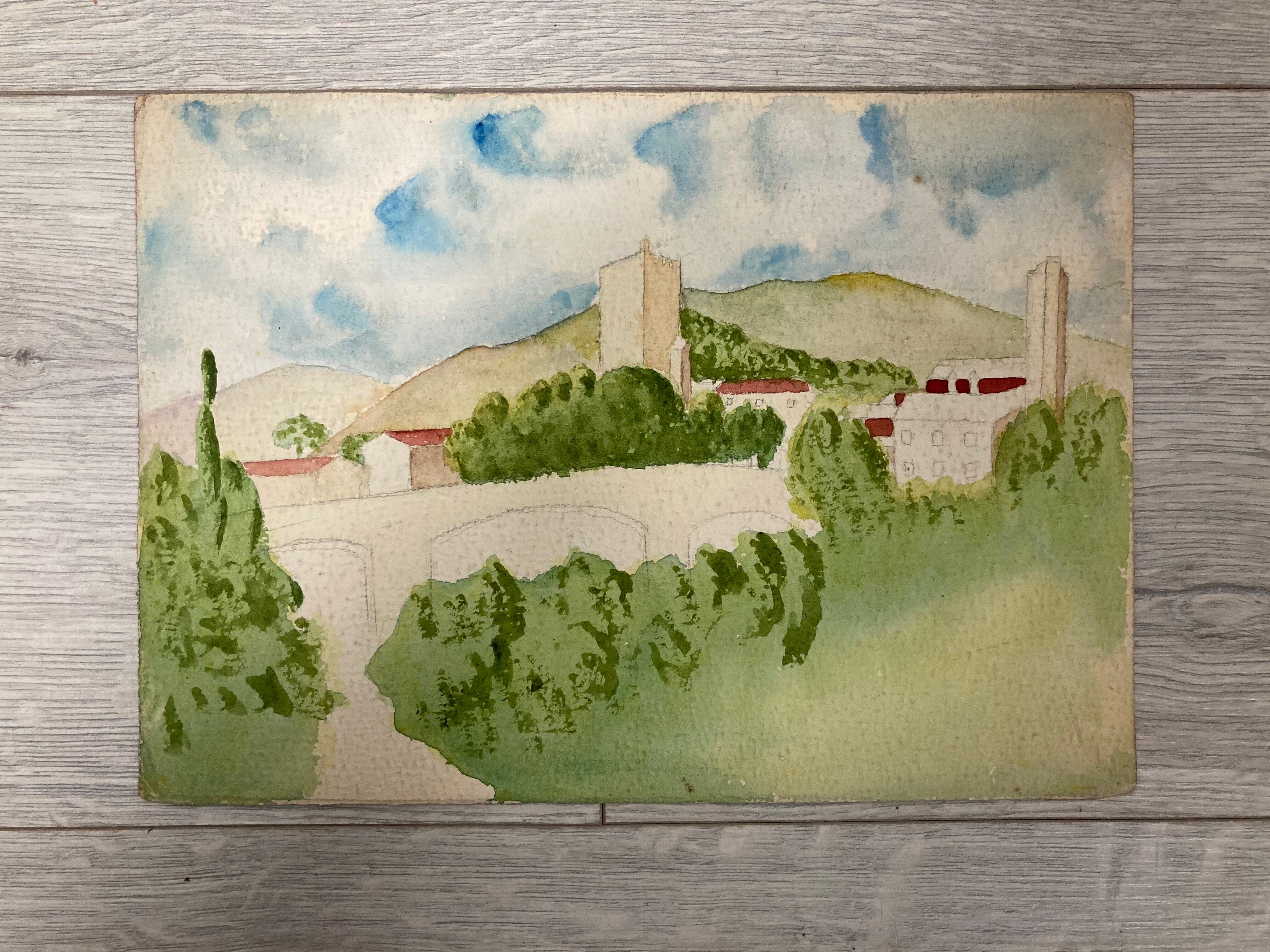 Vintage seaside watercolor