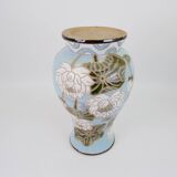 Large ceramic vase with floral pattern