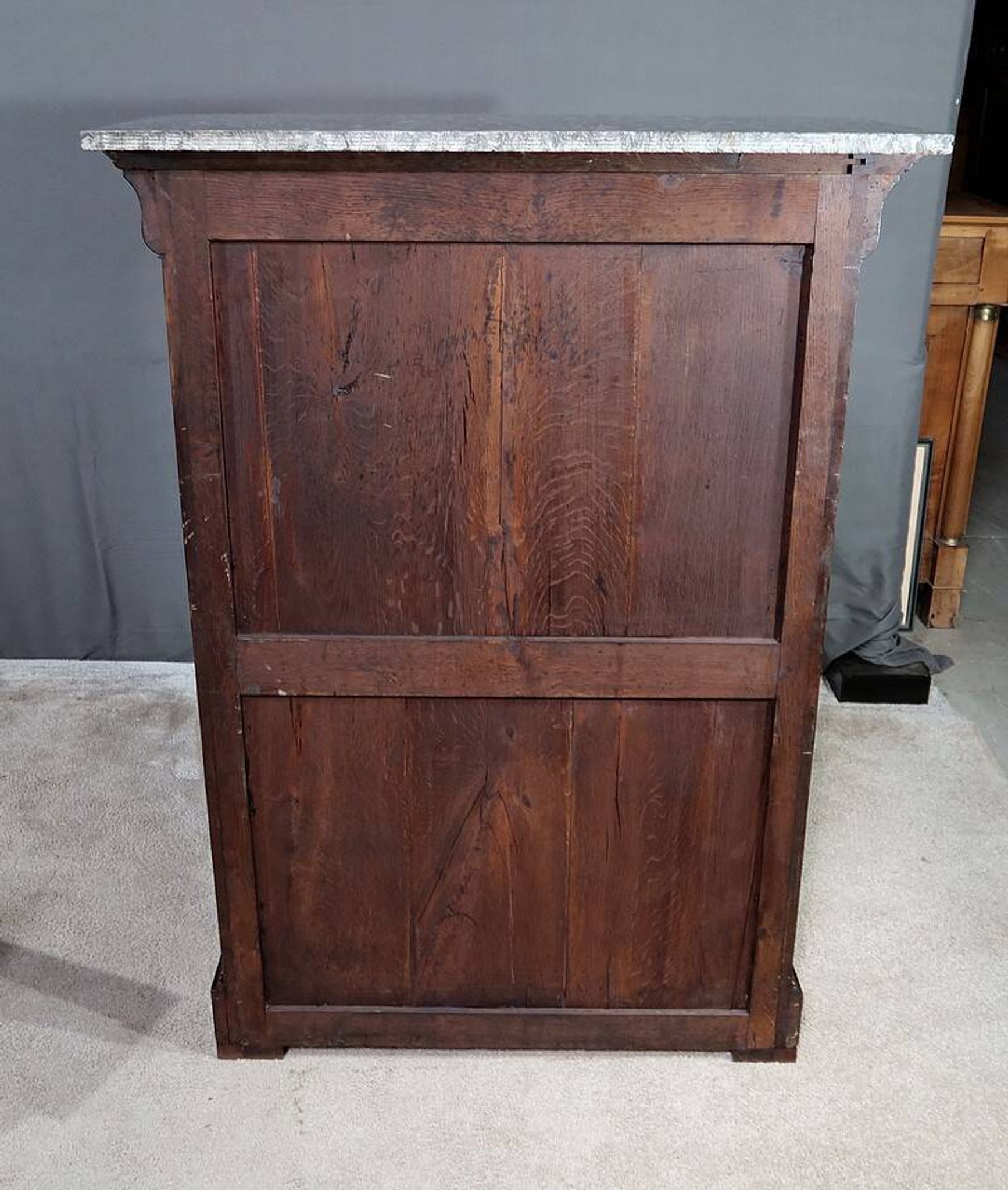 Small Secretary in Burl Mahogany Veneer, Restoration Period – Early 19th Century