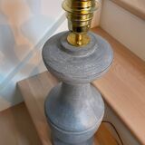 Vintage baluster lamp in zinc gray wood