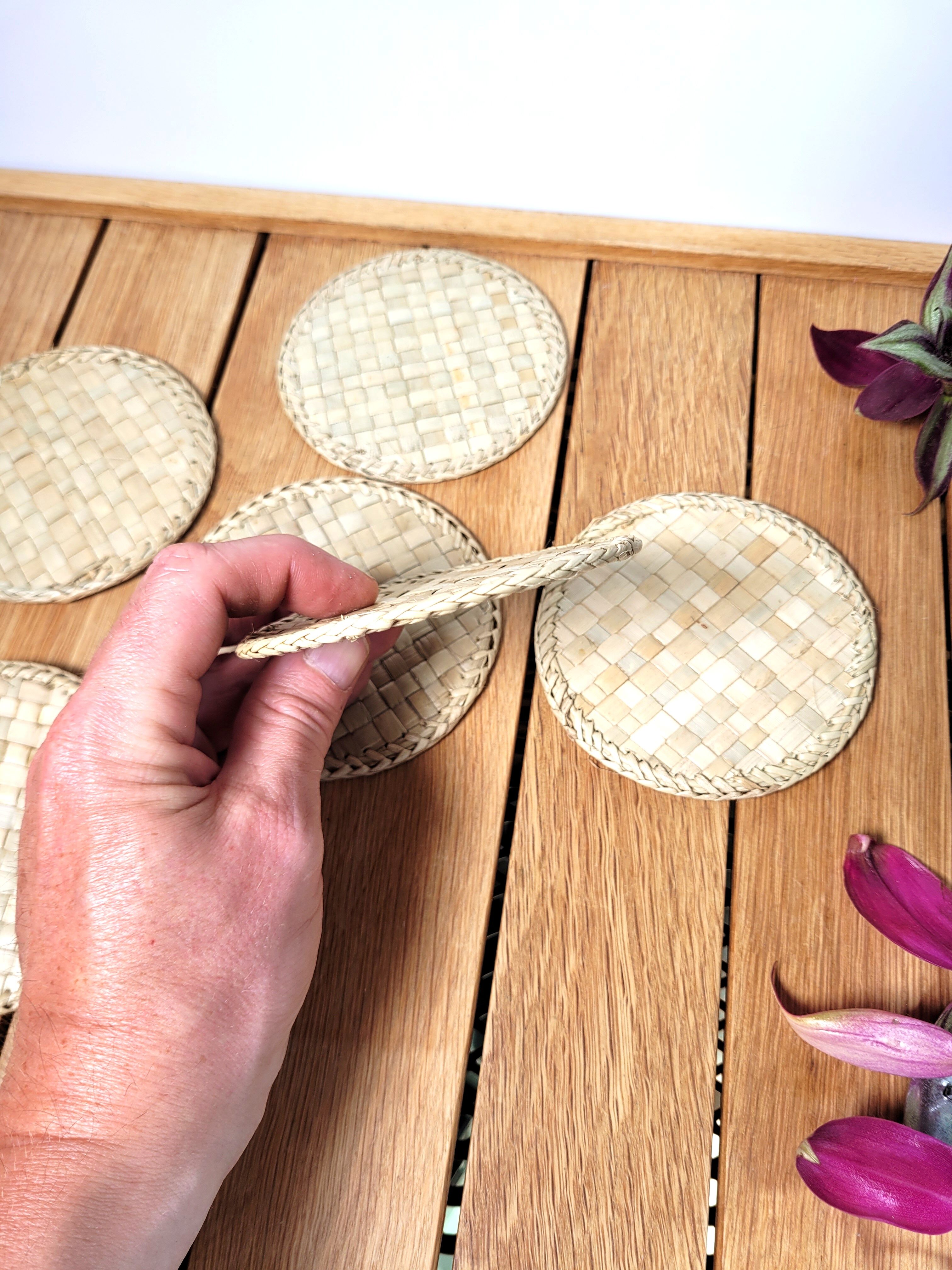 Set coasters raffia