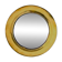 Vintage round brass wall mirror, handmade, diameter 26 cm.