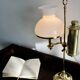 English Quinquet lamp in brass and opaline.
