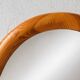 Oval pine mirror Glasmaster Markaryd Sweden 1970s
