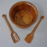 Mid-Century Teak Salad Bowl and Spoons by Richard Nissen for Nissen, 1960s, Set of 3