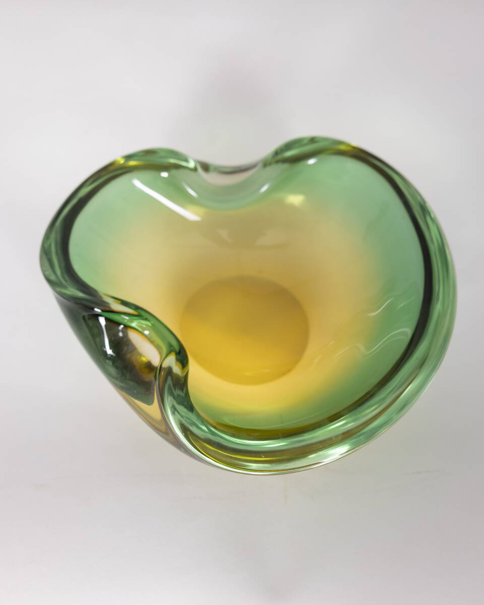 Vintage 1970s Murano glass submerged Italian design emptier tray