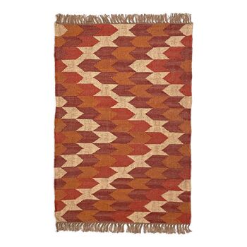 Tapis Kilim tissé à la main en jute, 75 x 120 cm