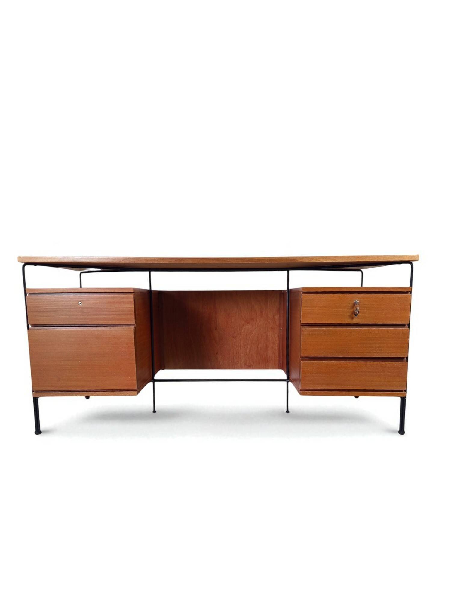 Double caisson desk modernist ARP (Guariche, Motte, Mortier) – 1955