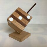 Wooden playing dice pen holder