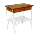 Table de chevet en acajou et en métal, Suède, 1950