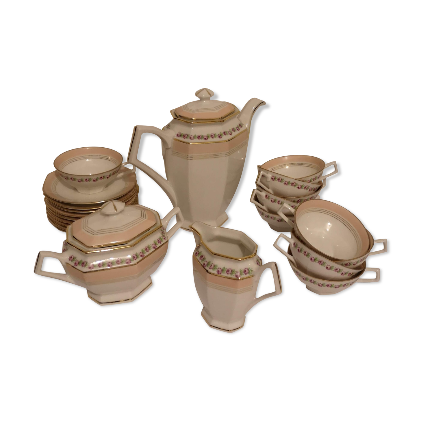 Porcelain tea or coffee service from Berry Lourioux & Foecy
