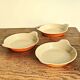 Plat Le Creuset orange vintage 1970 lot x 3