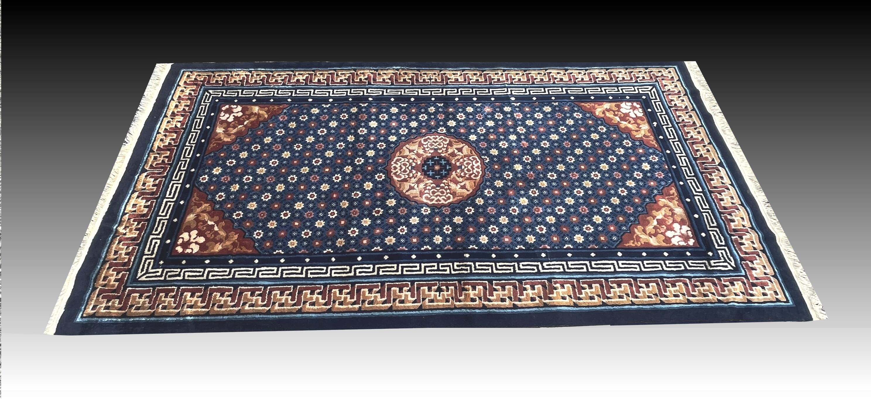 Antique Chinese Carpet Beijing China: 1.05 x 2.15 Metres