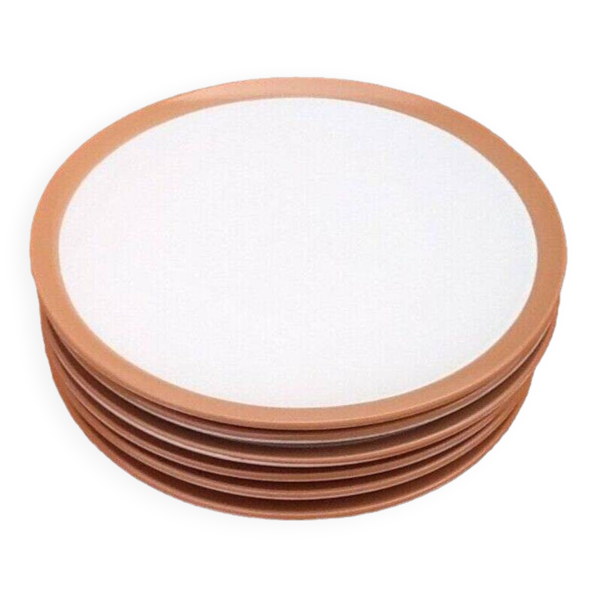 6 large flat plates. Glazed stoneware