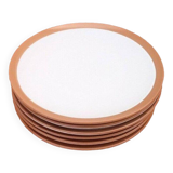 6 large flat plates. Glazed stoneware