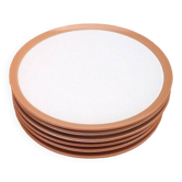 6 large flat plates. Glazed stoneware