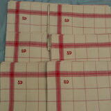 Set of 6 tea towels. Monogram SD.