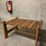 Vintage Pine Coffee Table, Reconstruction Period, Brutalist Design