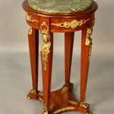 Empire style pedestal table with green marble